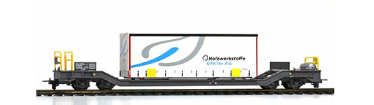 074-2289164 - H0m - Containerwagen mit Planenbehälter (Gfeller) Sbk-v 7704 weiß, RhB, Ep. V - VI